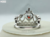 Snow White Princess Sword Heart Ring 925 Sterling Silver Crystals Snow Red Heart Crystal Crown Tiara Kingdom