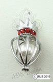 Ruby Crown Silver Plated Pearl Cage Necklace Crown Princess Tiara Crown Ruby Accents